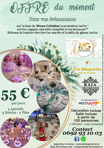 Offre salle les Marguerites 55 €